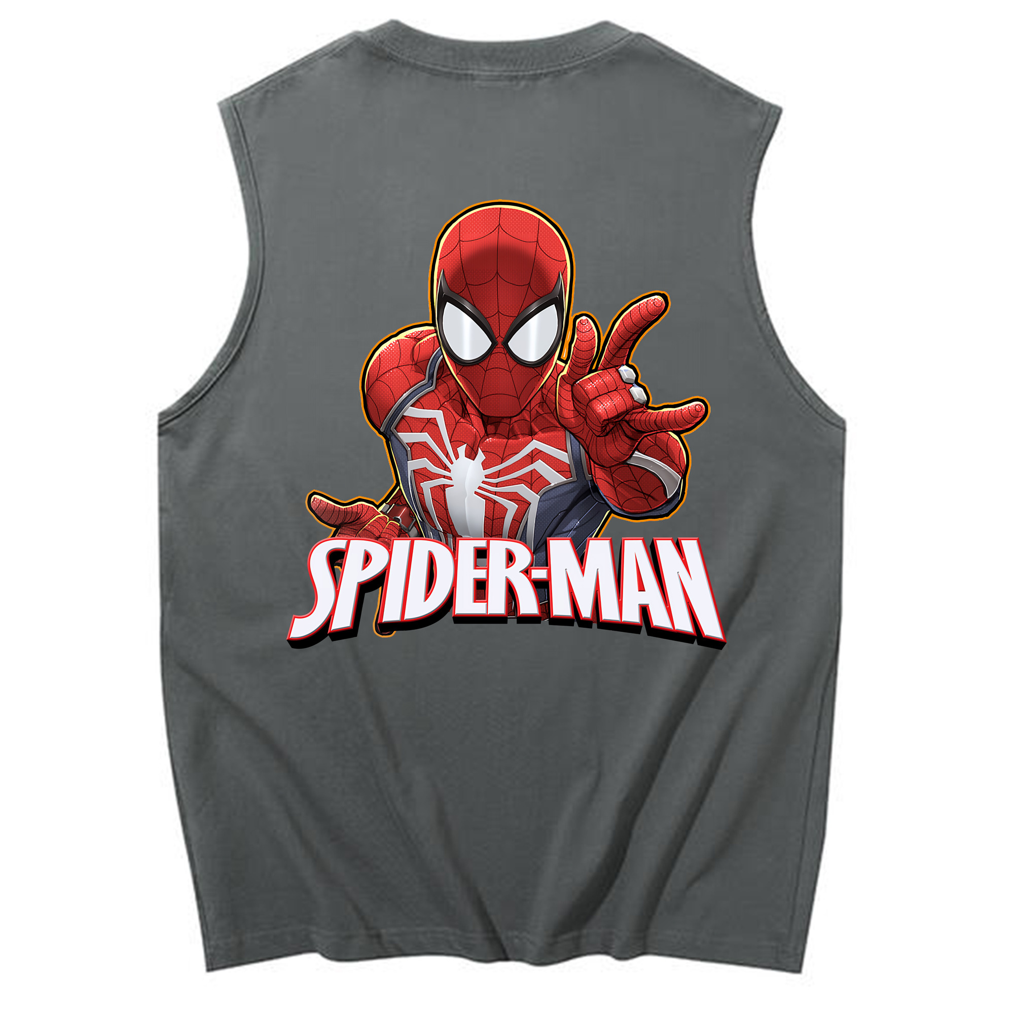 （画像用） Spider Man スパイダーマン コットン100％タンクトップ（背面プリント）